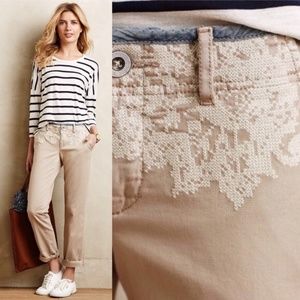 ANTHROPOLOGIE PILCRO embroidery chino pants 32